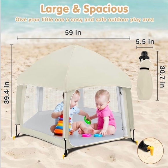 Portable Toddler Playpen / Tent Removable Indoor and Outdoor with Travel Bag, - Picture 4 of 15